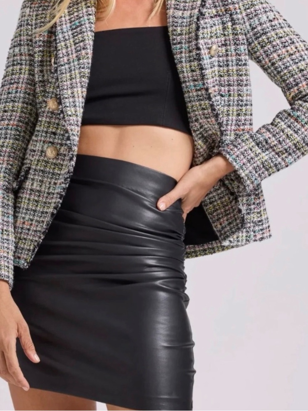 Generation Love Eliza Tweed Double Breasted Blazer, Size Small